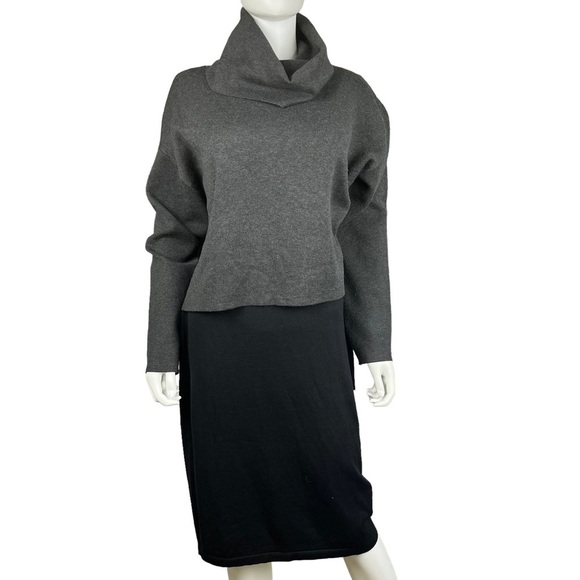 Taylor‎ Layered-Look Sheath Dress Charcoal/Black Sz Large - Picture 1 of 15